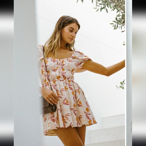 Sabo Skirt Floral Pink and Orange Dress - Picture 2 of 13